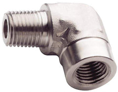 Made in USA - 3/4" Grade 316 Stainless Steel Pipe 90° Street Elbow - MNPT x FNPT End Connections, 3,000 psi - Exact Industrial Supply