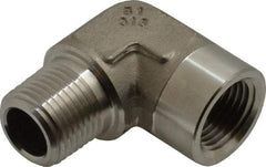 Made in USA - 1/2" Grade 316 Stainless Steel Pipe Fitting - FNPTF x MNPTF End Connections - Exact Industrial Supply