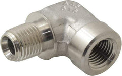 Made in USA - 1/4" Grade 316 Stainless Steel Pipe Fitting - FNPTF x MNPTF End Connections - Exact Industrial Supply