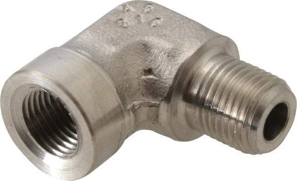 Made in USA - 1/8" Grade 316 Stainless Steel Pipe Fitting - FNPTF x MNPTF End Connections - Exact Industrial Supply