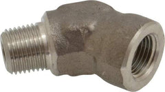 Made in USA - 1/4" Grade 316 Stainless Steel Pipe Fitting - FNPTF x MNPTF End Connections - Exact Industrial Supply