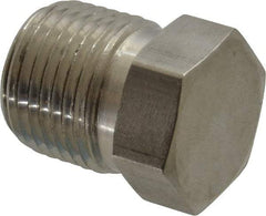 Made in USA - 1-1/4" Grade 316 Stainless Steel Pipe Hex Head Plug - MNPT End Connections, 6,000 psi - Exact Industrial Supply