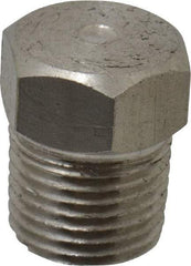 Made in USA - 1/8" Grade 316 Stainless Steel Pipe Hex Head Plug - MNPTF End Connections - Exact Industrial Supply