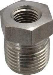 Made in USA - 1-1/4 x 1" Grade 316 Stainless Steel Pipe Hex Bushing - MNPT x FNPT End Connections, 3,000 psi - Exact Industrial Supply