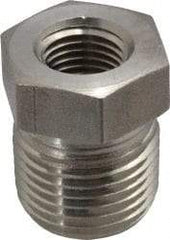 Made in USA - 1-1/4 x 3/4" Grade 316 Stainless Steel Pipe Hex Bushing - MNPT x FNPT End Connections, 3,000 psi - Exact Industrial Supply