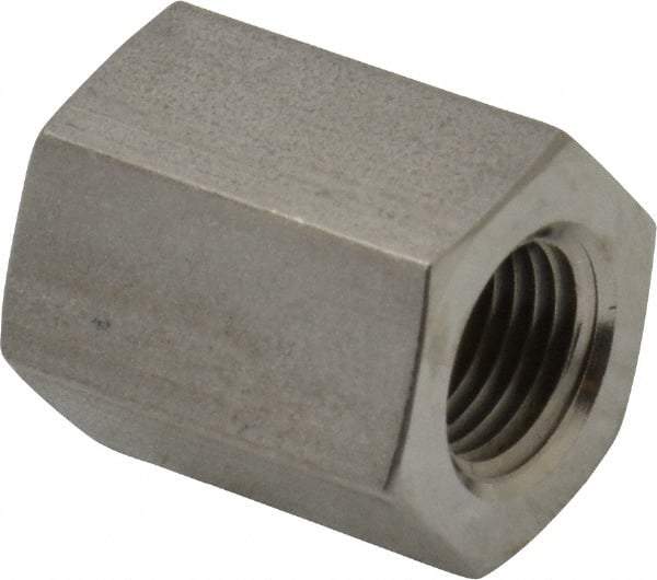 Made in USA - 1/8" Grade 316 Stainless Steel Pipe Hex Coupling - FNPTF x FNPTF End Connections - Exact Industrial Supply