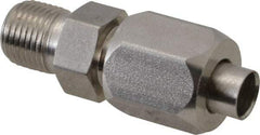 Made in USA - 3/4" Tube OD, 37° Stainless Steel Flared Tube Male Connector - 3/8-18 NPTF, Flare x MNPTF Ends - Exact Industrial Supply