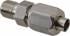 Made in USA - 1-1/2" Tube OD, 37° Stainless Steel Flared Tube Male Connector - 1-1/4-11-1/2 NPTF, Flare x MNPTF Ends - Exact Industrial Supply