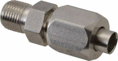 Made in USA - 1" Tube OD, 37° Stainless Steel Flared Tube Male Connector - 1-1/4-11-1/2 NPTF, Flare x MNPTF Ends - Exact Industrial Supply