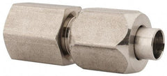 Made in USA - 1" Tube OD, 37° Stainless Steel Flared Tube Female Connector - 1/2-14 NPTF, Flare x FIP Ends - Exact Industrial Supply