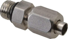 Made in USA - 5/8" Tube OD, 37° Stainless Steel Flared Tube Straight Thread Connector - 7/8-14 UNF, Flared to Male SAE O-Ring Ends - Exact Industrial Supply