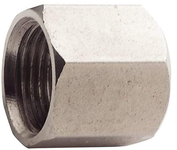 Made in USA - 1-1/2" Tube OD, 37° Stainless Steel Flared Tube Nut - 1-7/8-12 UNF, Flare Ends - Exact Industrial Supply