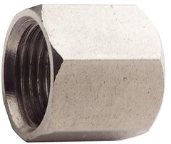 Made in USA - 2" Tube OD, 37° Stainless Steel Flared Tube Nut - 2-1/2-12 UNF, Flare Ends - Exact Industrial Supply