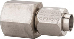 Made in USA - 1/2" Tube OD, 37° Stainless Steel Flared Tube Female Connector - 1/2-14 NPTF, Flare x FNPT Ends - Exact Industrial Supply