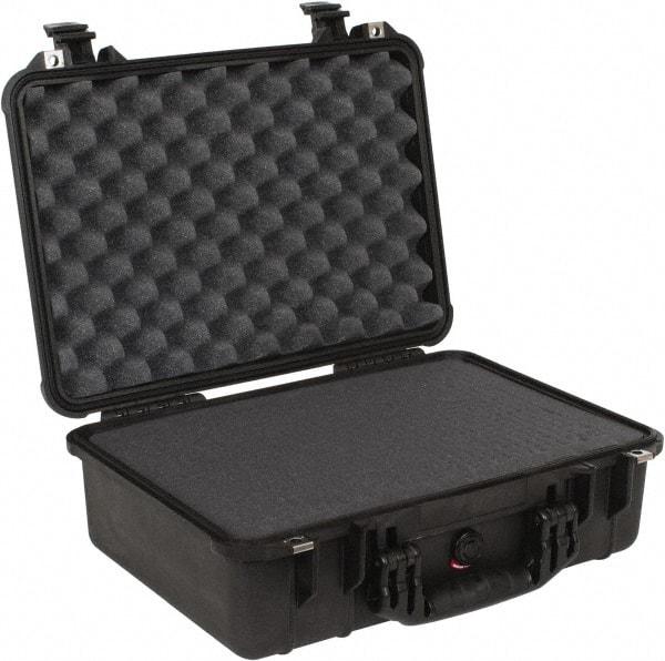 Pelican Products, Inc. - 14-1/16" Wide x 14-1/16" Deep x 6-15/16" High, Clamshell Hard Case - Black, Plastic - Exact Industrial Supply