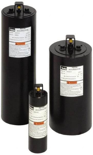 Parker - Piston Accumulators Fluid Capacity: 2-1/2 Gallon Fluid Capacity in Cubic Inches: 578 - Exact Industrial Supply