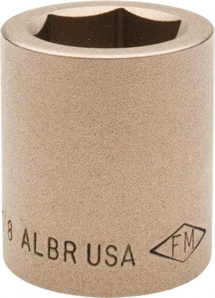 Ampco - 7/8", 1/2" Drive, Standard Hand Socket - 6 Points, 1-1/2" OAL, Aluminum Bronze - Exact Industrial Supply