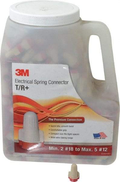 3M - 2, 18 to 5, 12 AWG, 600 Volt, Flame Retardant, Wing Twist on Wire Connector - Red & Tan, 221°F - Exact Industrial Supply