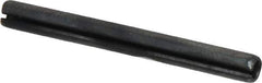 Made in USA - 5/32" Diam x 1-1/2" Long Slotted Spring Pin - Grade 1070-1090 Alloy Steel, Black Oxide Finish - Exact Industrial Supply