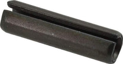 Made in USA - 3/8" Diam x 1-3/8" Long Slotted Spring Pin - Grade 1070-1090 Alloy Steel, Black Oxide Finish - Exact Industrial Supply