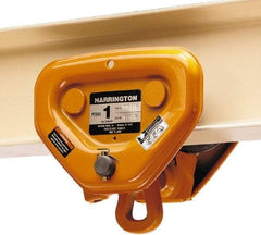 Harrington Hoist - 2 Ton Capacity Plain Trolley - 2-9/32" to 4" Flange Width, 21.703" Min Radius - Exact Industrial Supply