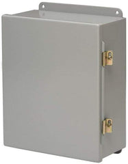 Cooper B-Line - Steel Standard Enclosure Hinge Flat Cover - NEMA 12, 13, 12" Wide x 14" High x 8" Deep, Dirt-tight & Dust-tight - Exact Industrial Supply