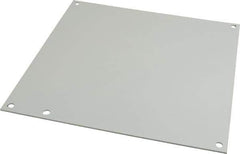 Cooper B-Line - 8-7/8" OAW x 8-7/8" OAH Powder Coat Finish Electrical Enclosure Nonperforated Panel - 10" x 10" Box, 14 Gauge Steel, Use with 10106-12CHC/10108-12CHC - Exact Industrial Supply