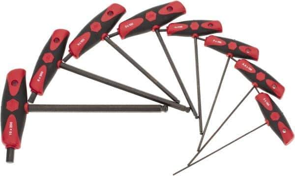 Wiha - 8 Piece T-Handle Hex Key Set - Hex Range 2 to 10mm - Exact Industrial Supply