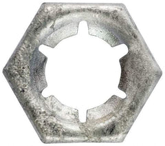 Made in USA - 1-8 Screw Size, Hex Speed Nut - Spring Steel, Hot Dipped Galvanized Finish, For Threaded Fasteners - Exact Industrial Supply