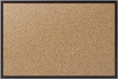 Quartet - 36" Wide x 24" High Open Cork Bulletin Board - Natural (Color) - Exact Industrial Supply