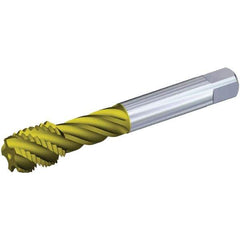 Kennametal - M14x1.50 Metric 4 Flute 6HX Modified Bottoming Spiral Flute Tap - Powdered Metal, TiN/CrC/C Finish, 100mm OAL, Right Hand Flute, Right Hand Thread, Series T631 - Exact Industrial Supply