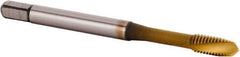 Kennametal - M5x0.80 Metric 2 Flute 6HX Plug Spiral Flute Tap - Powdered Metal, TiCN/TiN Finish, 60.2mm OAL, Left Hand Flute, Right Hand Thread, Series T620 - Exact Industrial Supply