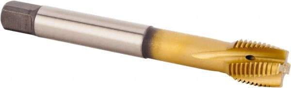 Kennametal - M14x1.50 Metric Fine 4 Flute 6HX Plug Spiral Flute Tap - Powdered Metal, TiCN/TiN Finish, 100mm OAL, Left Hand Flute, Right Hand Thread, Series T621 - Exact Industrial Supply