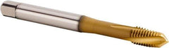 Kennametal - M6x1.00 Metric 3 Flute 6HX Plug Spiral Flute Tap - Powdered Metal, TiCN/TiN Finish, 80mm OAL, Left Hand Flute, Right Hand Thread, Series T620 - Exact Industrial Supply