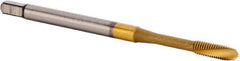 Kennametal - M5x0.80 Metric 3 Flute 6HX Plug Spiral Flute Tap - Powdered Metal, TiCN/TiN Finish, 70mm OAL, Left Hand Flute, Right Hand Thread, Series T620 - Exact Industrial Supply
