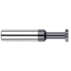 Woodruff Keyseat Cutter: 0.5″ Cut Dia, 0.25″ Cut Width, 1/2″ Shank Dia, Straight Tooth 3″ OAL, 8 Teeth, Solid Carbide, AlTiN Finish