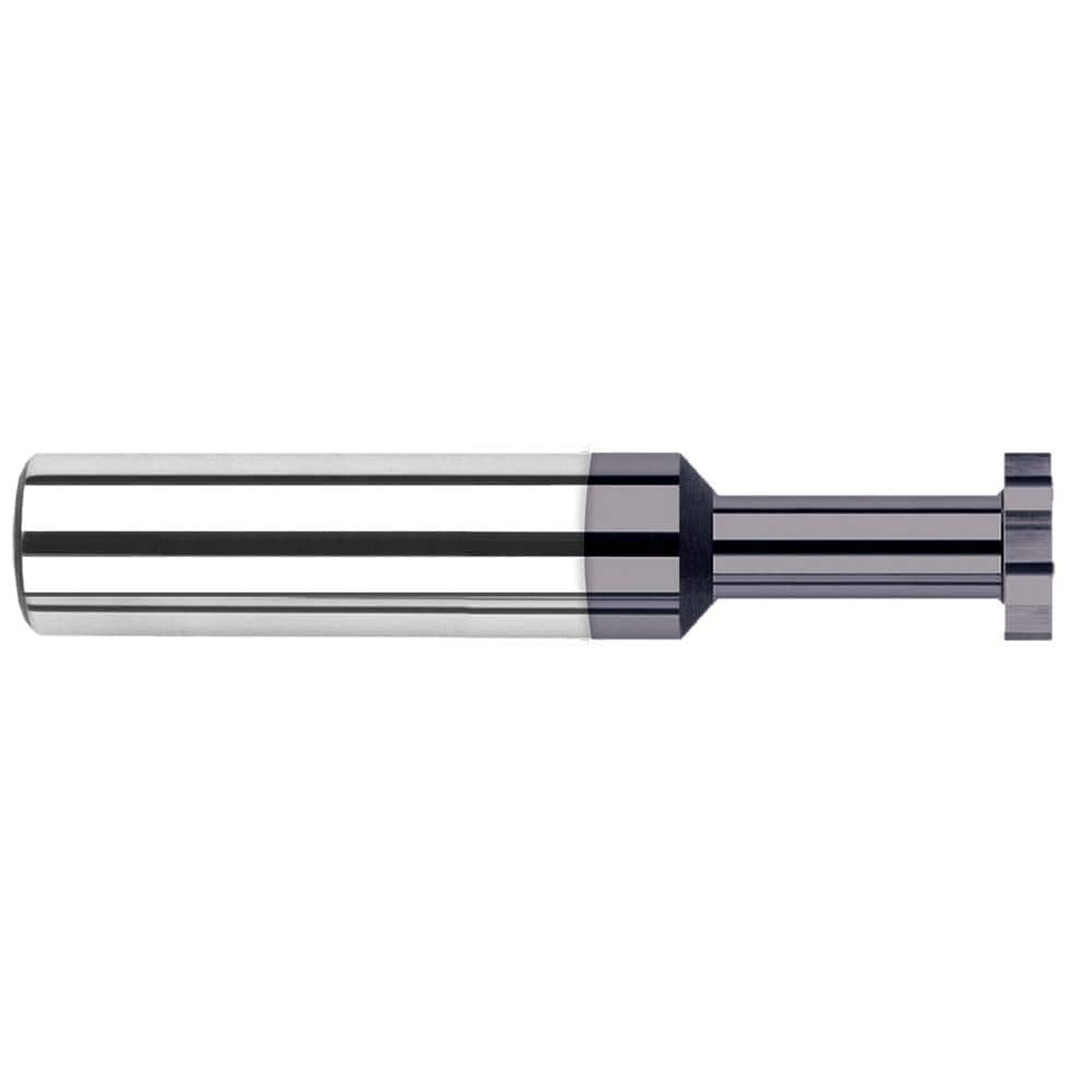 Woodruff Keyseat Cutter: 0.5″ Cut Dia, 0.14″ Cut Width, 1/2″ Shank Dia, Straight Tooth 3″ OAL, 8 Teeth, Solid Carbide, AlTiN Finish