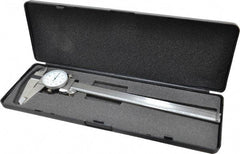 Value Collection - 0" to 8" Range, 0.001" Graduation, 0.1" per Revolution, Dial Caliper - White Face - Exact Industrial Supply