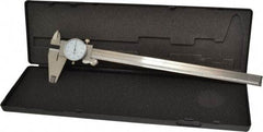 Value Collection - 0" to 12" Range, 0.001" Graduation, 0.1" per Revolution, Dial Caliper - White Face - Exact Industrial Supply