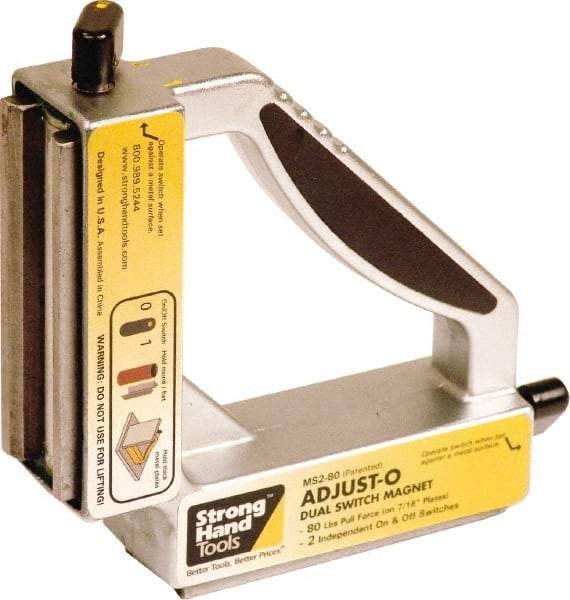 Strong Hand Tools - 6" Wide x 1-1/2" Deep x 6" High Magnetic Welding & Fabrication Square - 80 Lb Average Pull Force - Exact Industrial Supply