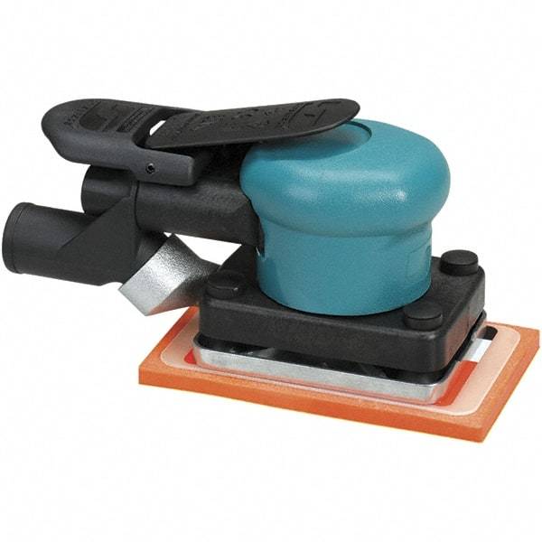 Dynabrade - 10,000 OPM, 13 CFM Air Consumption, Palm Air Orbital Sander - Rectangular Pad, 1/4 NPT Inlet - Exact Industrial Supply