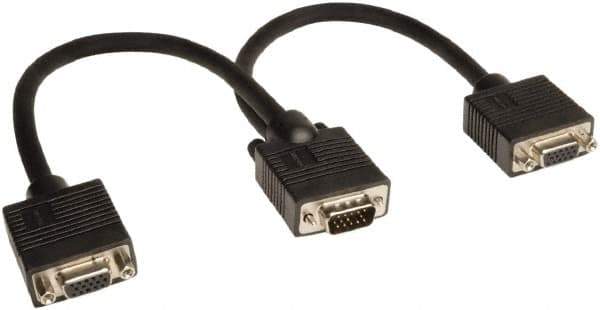 Tripp-Lite - 1' Long, HD15/HD15 Computer Cable - Black, Male, Female x Female - Exact Industrial Supply