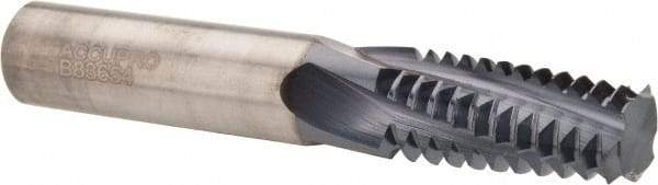 Accupro - 1-8 UNC, 0.62" Cutting Diam, 4 Flute, Solid Carbide Helical Flute Thread Mill - Internal Thread, 1-3/8" LOC, 4" OAL, 5/8" Shank Diam - Exact Industrial Supply