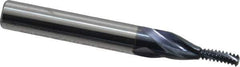 Accupro - #8-32 UNC, 0.115" Cutting Diam, 3 Flutes, Solid Carbide Helical Flute Thread Mill - Internal Thread, 5/16" LOC, 2" OAL, 1/4" Shank Diam - Exact Industrial Supply