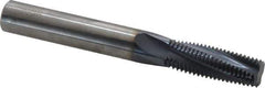 Accupro - 3/4-16 UNF, 0.495" Cutting Diam, 4 Flute, Solid Carbide Helical Flute Thread Mill - Internal Thread, 1-3/8" LOC, 4" OAL, 1/2" Shank Diam - Exact Industrial Supply