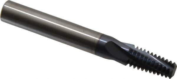 Accupro - NPTF, 0.305" Cutting Diam, 4 Flute, Solid Carbide Helical Flute Thread Mill - Internal Thread, 5/8" LOC, 2-1/2" OAL, 5/16" Shank Diam - Exact Industrial Supply