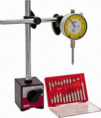 Value Collection - 0.001" Graduation, Indicator & Base Kit - 0.001 Inch Graduation, Includes Indicator, Magnetic Base, Point Set - Exact Industrial Supply