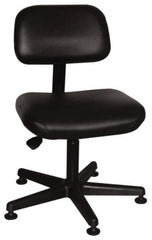 Bevco - Pneumatic Height Adjustable Chair - Vinyl Seat, Black - Exact Industrial Supply