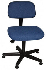 Bevco - Pneumatic Height Adjustable Chair - Cloth Seat, Navy Blue - Exact Industrial Supply