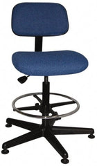 Bevco - Pneumatic Height Adjustable Chair - Cloth Seat, Navy Blue - Exact Industrial Supply